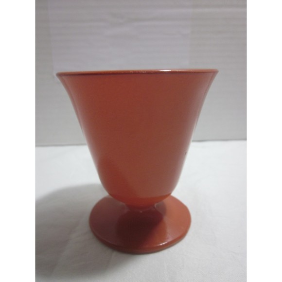 Hazel Atlas Dessert Custard Cup Ovide Platonite Burnt Rust Orange Vintage 1950's - Picture 4 of 5